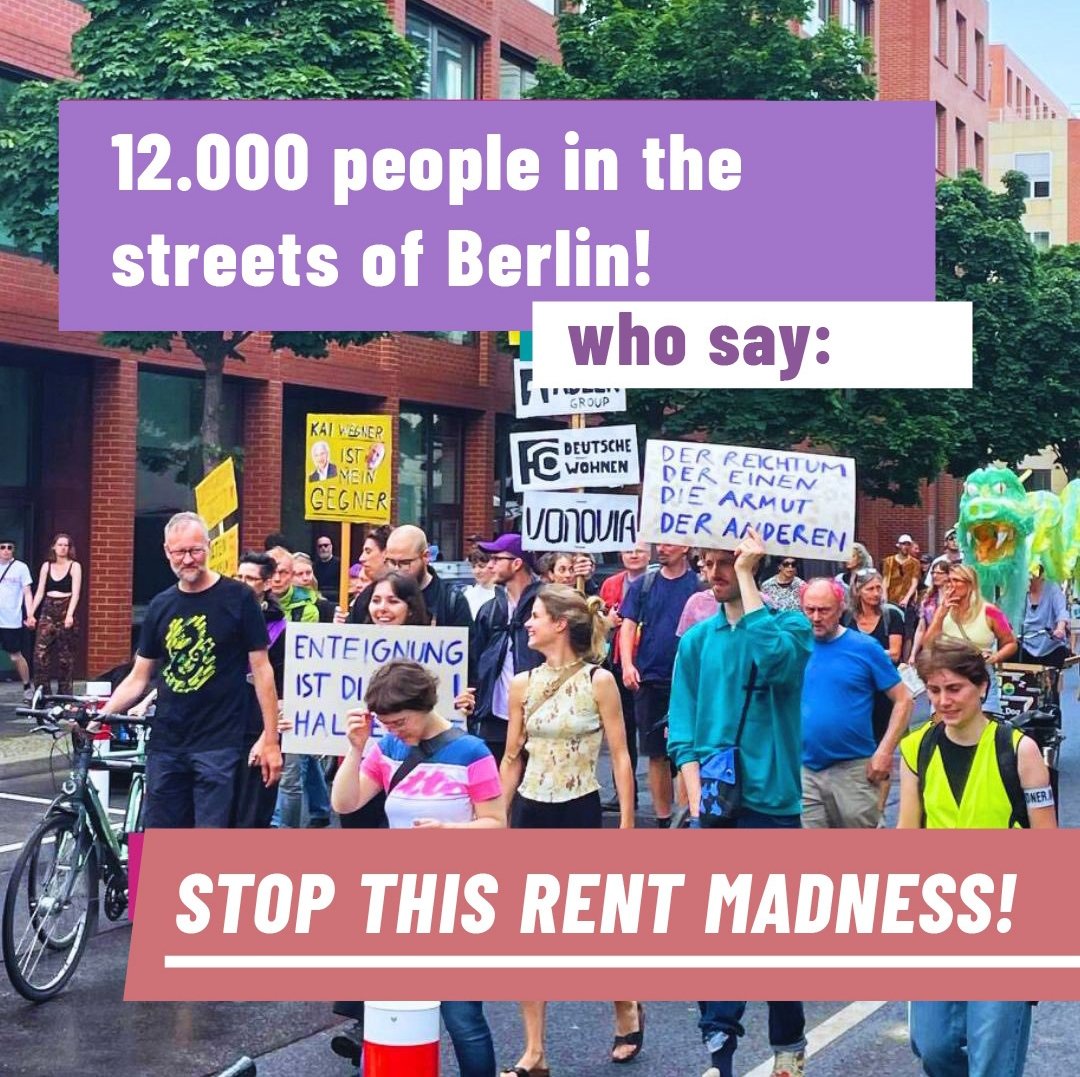 4HousingandCity's tweet photo. 12.000 IN THE STREETS OF BERLIN BECAUSE OF HIGH RENTS!

We are with @MietenwahnsinnB 💪💪

We had Mallorca and Berlin with more than 10.000 tenants protesting, where's next? https://t.co/vwfGH8sDe5