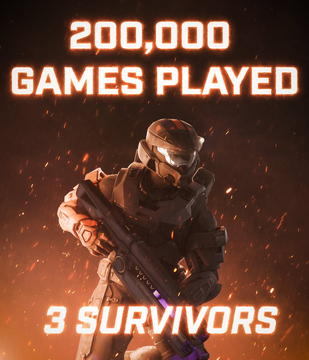 TheForgeFalcons's tweet photo. Survive The Undead | 200,000 Games Played

Our new Halo Infinite Matchmaking mode, Survive The Undead has surpassed 200,000 games played in just 12 days!

We want to thank everyone that has played Survive The Undead in Matchmaking, it has been crazy seeing all the support over the last 12 days.

And a huge shoutout to 343 Industries for trusting us with bringing this huge new experience to official Matchmaking. It was a lot of work to make it a reality, but we got there in the end.