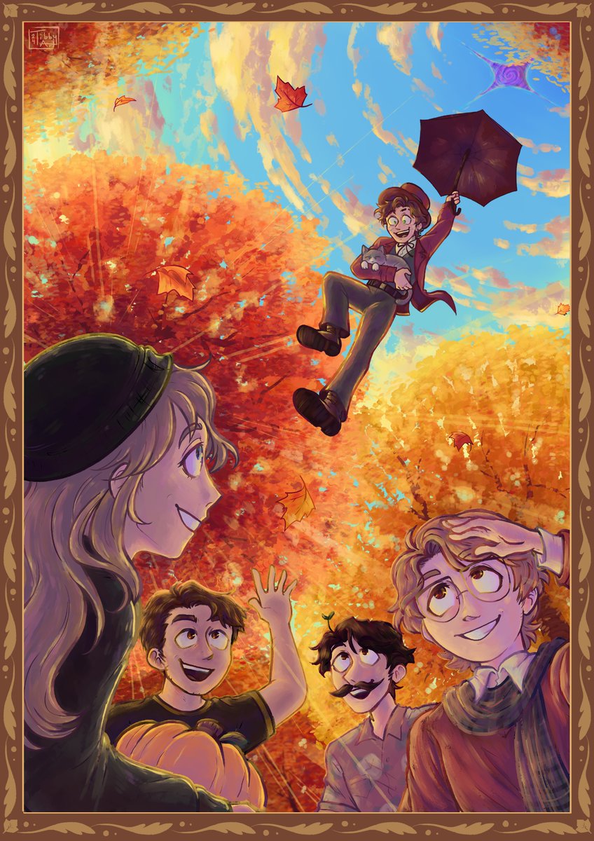 tibbycaps_'s tweet photo. My piece for @boatemzine 🍁🍂✨🧡
.
#hermitcraftfanart #boatem #gtwscarfanart #grianfanart #pearlescentmoon #impulsesvfanart #mumbojumbofanart #hermitcraftseason8 https://t.co/GtGxRWtHMD