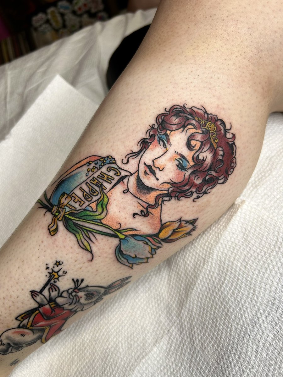 mournindoves's tweet photo. recent chappell roan portrait tattoo i did!

ig: mourningdoves https://t.co/VSbHkkwO2A