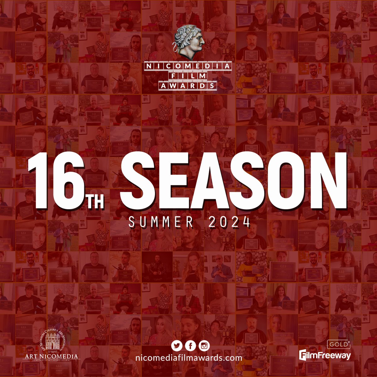 NicomediaAwards's tweet photo. Film entries continue at The 16th Nicomedia International Film Awards (NIFA)  |  Summer 2024 Season📢 

Submit your film via our FilmFreeway page and instantly get your "Nominee Laurel" and get the chance to being winner! 📷

#shortfilm #shortfilmawards #film #director #filmmaker https://t.co/njhJt4nloQ