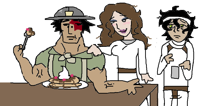 Ate pancakes today. Usually, I eat something with more.. Protein.. But it was free food, and if I turned down the offer, I would disappoint 𝓕𝓻𝓮𝓪𝓴𝔂 Ada. #adamil #idvfreakymanor #nortoncampbell #identityv #idv #adamesmer #emilmesmer
