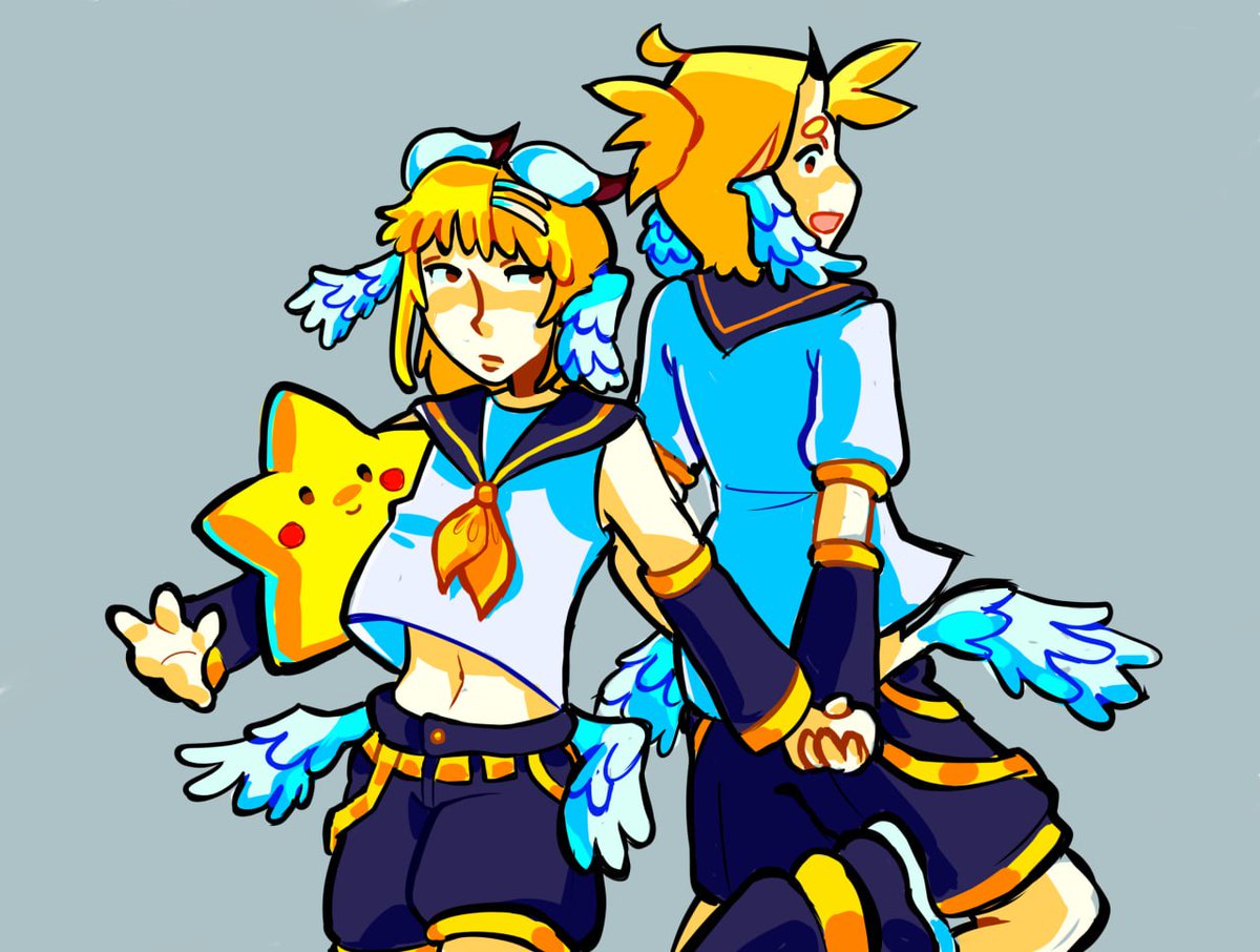 Marhi0's tweet photo. art for my friend! #vocaloid #art #kagaminerin #kagaminelen https://t.co/lUyZMT67B6