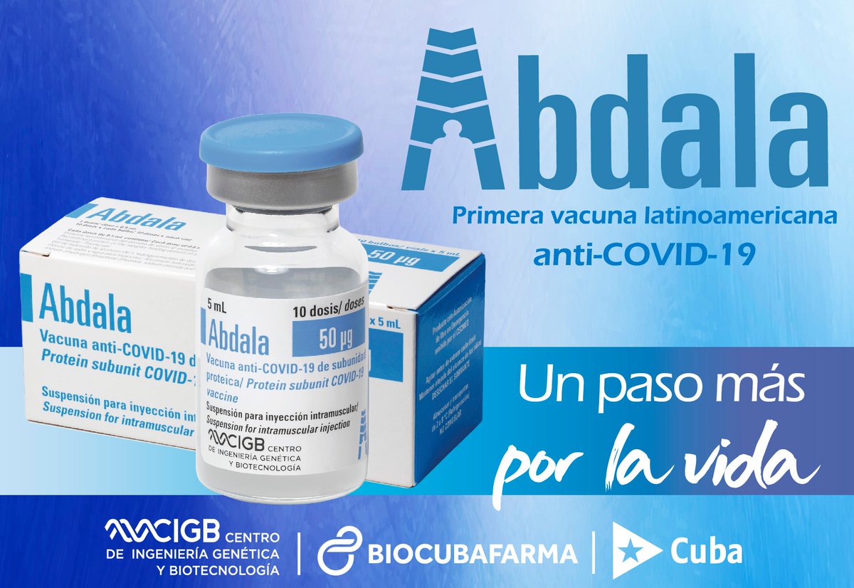 Por su plataforma tecnológica, #Abdala es una vacuna perfecta para combinar como #DosisDeRefuerzo de cualquier vacuna que emplee una plataforma similar o diferente.
