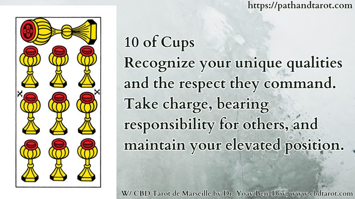 Recognize your unique qualities and the respect they command. Take charge, bearing responsibility for others, and maintain your elevated position. #cartomancy #dailytarot #tarotreader #tarotcards #pathandtarot #cbdtarot #tarotdemarseilles