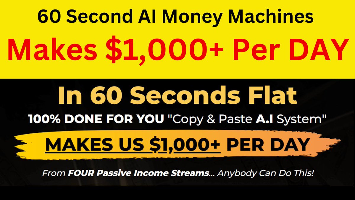Daviddr01977's tweet photo. 60 Second AI Money Machines is The World’s First AI-powered “Money” Machines That Make Us At Least $250/Day.

Bonus>> https://t.co/jCt25Q0Aiq

#60SecondAIMoneyMachines #60SecondAIMoneyMachinesreview #makemoneyonline #passiveincome #workfromhomejobs https://t.co/Cij7GdThVe
