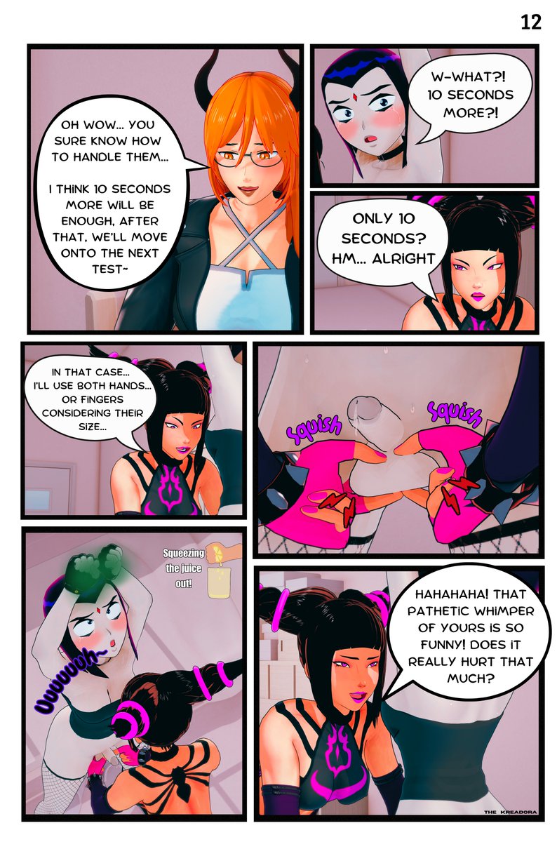 TheKreadora's tweet photo. The people have spoken! Now Juri continues the experiment with a little bit of squeezing, it seems that it is VERY efficient.

Lets hope that Raven can handle all the tests, if not, Lucy can always heal her! https://t.co/KT4yrRoKjG