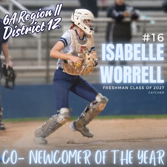 Shout out to our Co-Newcomer of the year for 6A Region 2 District 12 <a href="/2027izzywsb/">Izzy Worrell</a> #vikes #dtbg
<a href="/LaneBuban/">Bryan High School</a> <a href="/BryanISDSports/">Bryan ISD Athletics</a>