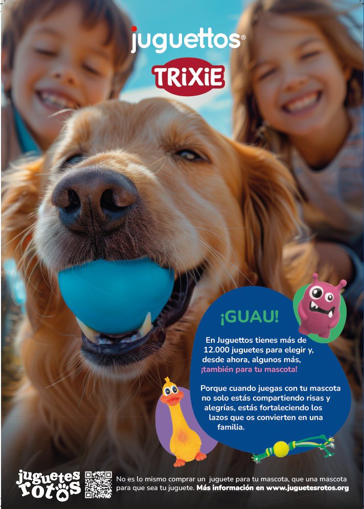 Trixie_es's tweet image. ¡Tenemos un notición!
Ya podéis encontrar nuestros juguetes en todos las tiendas #Juguettos.

Y es que cuando juegas con tu mascota, no sólo estás compartiendo risas y alegrías sino que estás fortaleciendo los lazos que os convierten en una familia 👦🏽 🐶 👨🏻 👩🏽