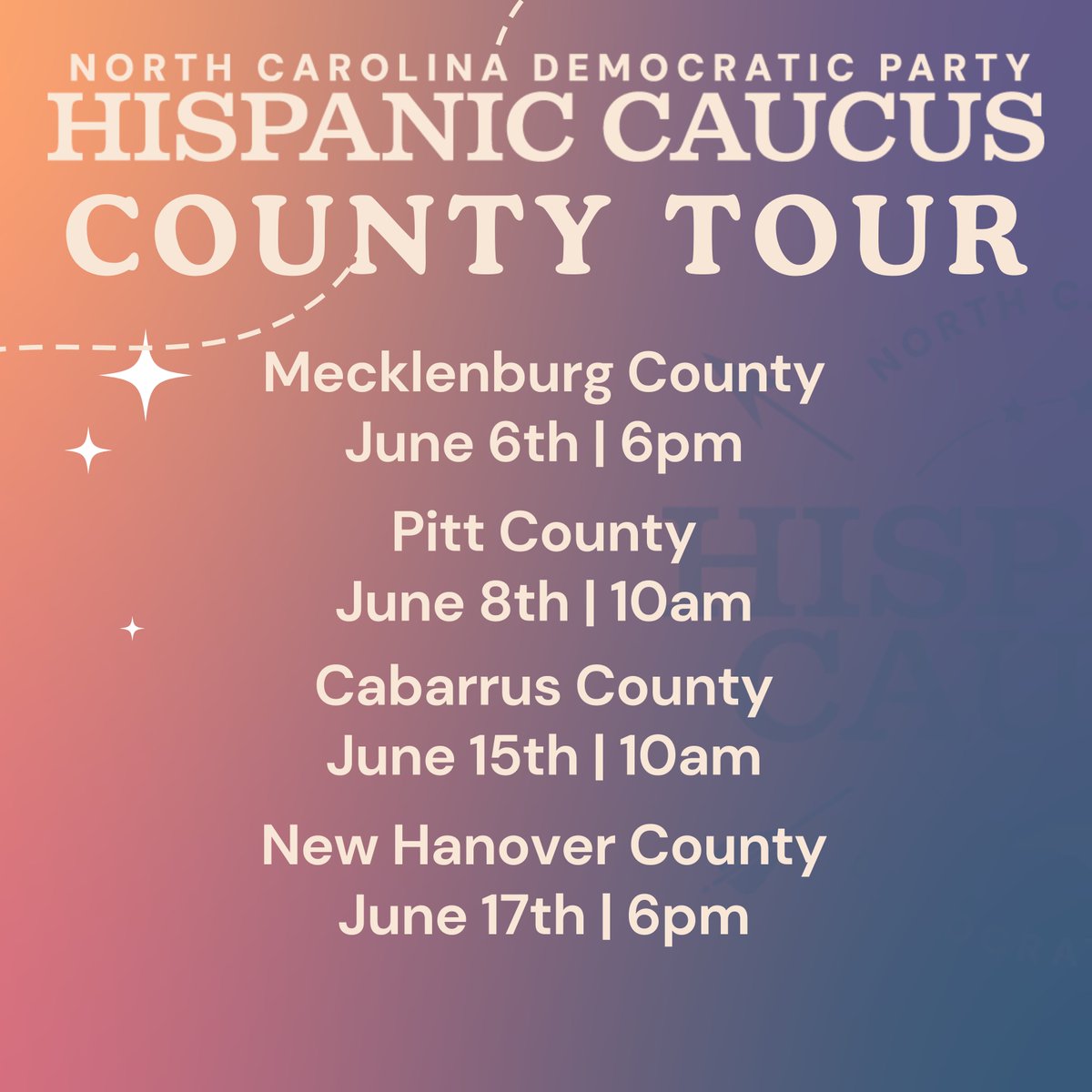 We are thrilled to announce the kickoff of our twenty-county tour! Motivated by the incredible support from all corners of the state, we are coming to meet you all in person!