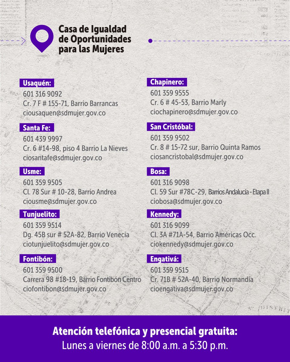 SectorSalud's tweet image. ¿Sabías que la @secredistmujer cuenta con 20 Casas de Igualdad de Oportunidades para las Mujeres #CIOM y 14 Casas de Justicia, que ofrecen diferentes servicios de orientación psicosocial, asesoría e intervención jurídica? 
👉🏻 Conoce más en sdmujer.gov.co

#NiUnaMás