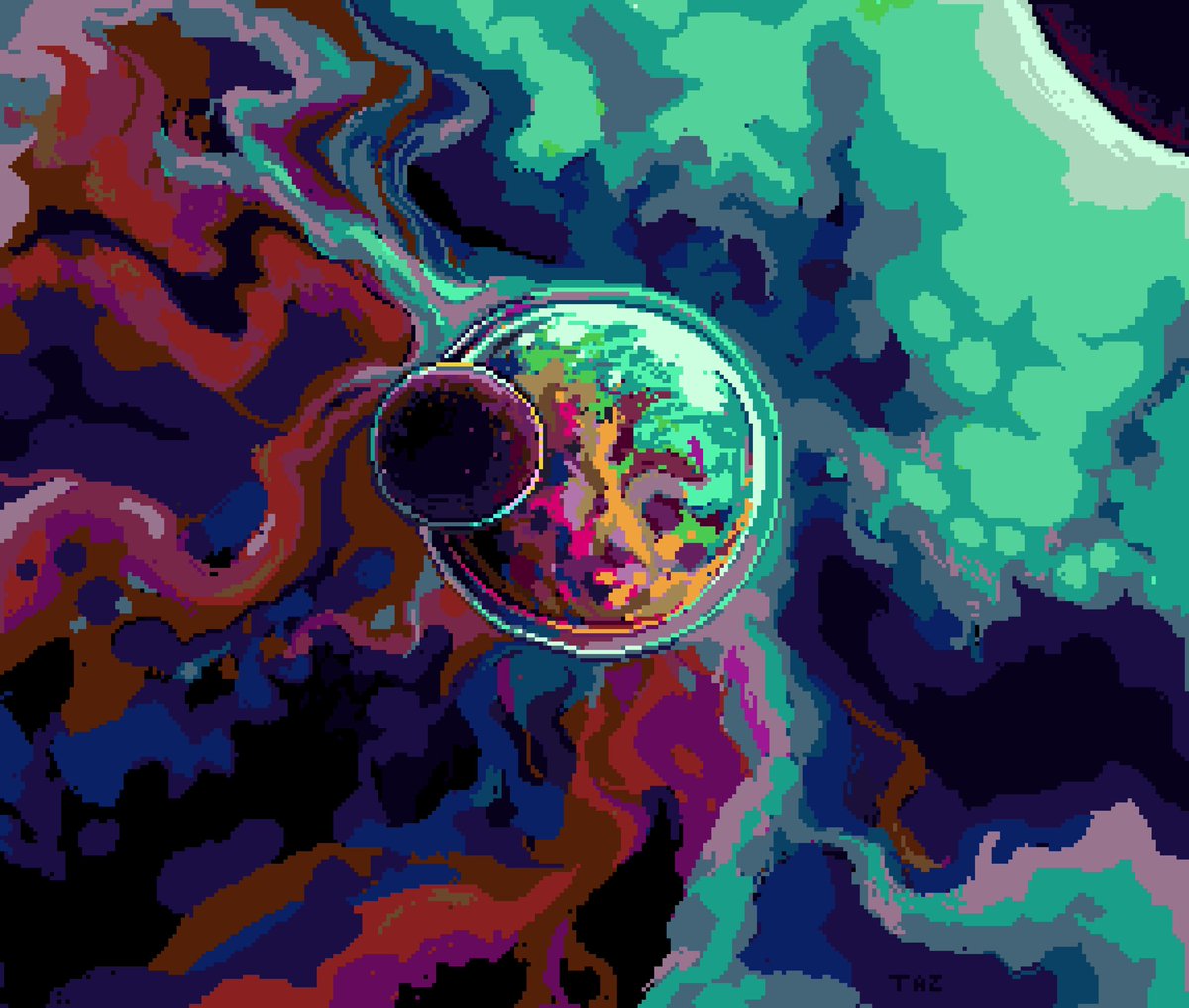 Lil’ last night wip. Realised I haven’t made much space pixel art and it’s time to change that. #pixelart #space