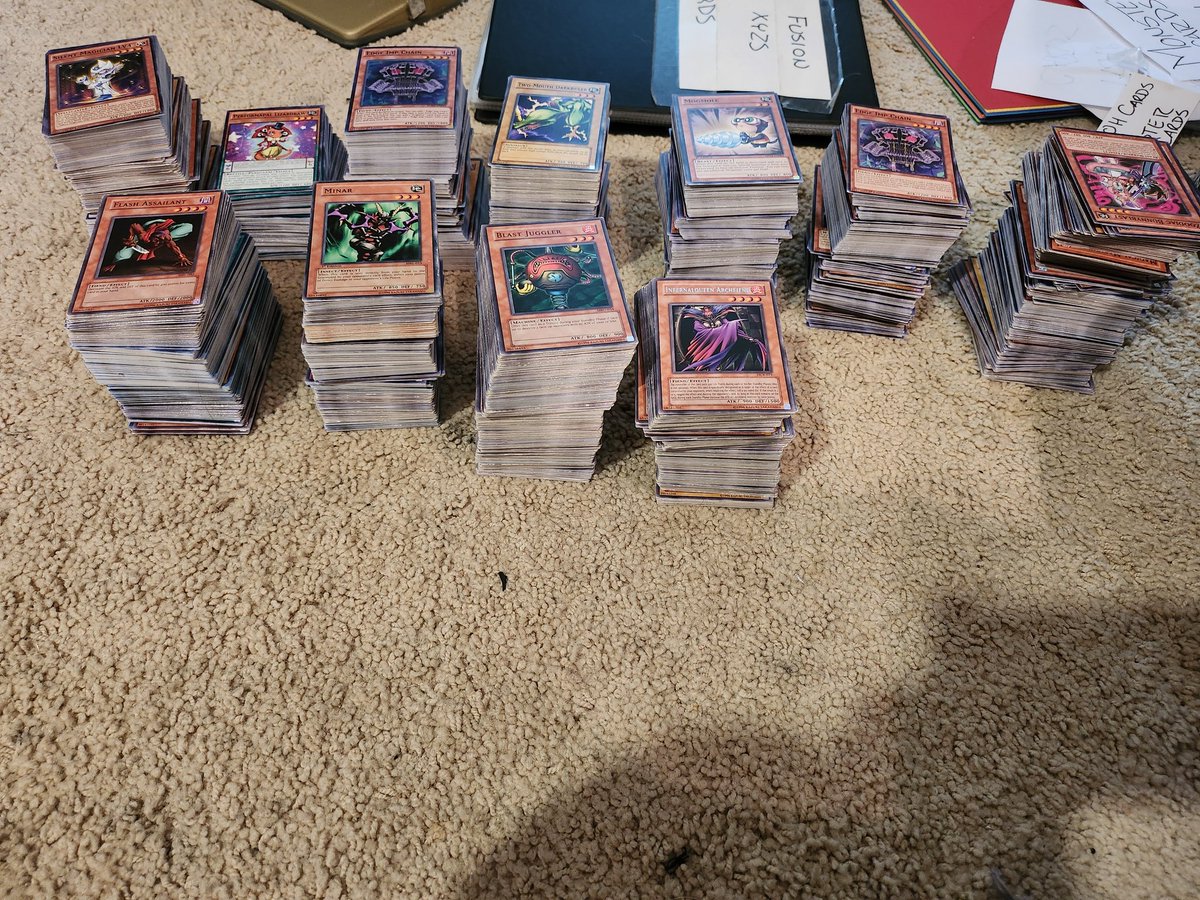 ink_mona's tweet photo. Organizing my Yugioh monster cards is taking so long 
( ゜∀゜) https://t.co/dZH7Pw8FsX