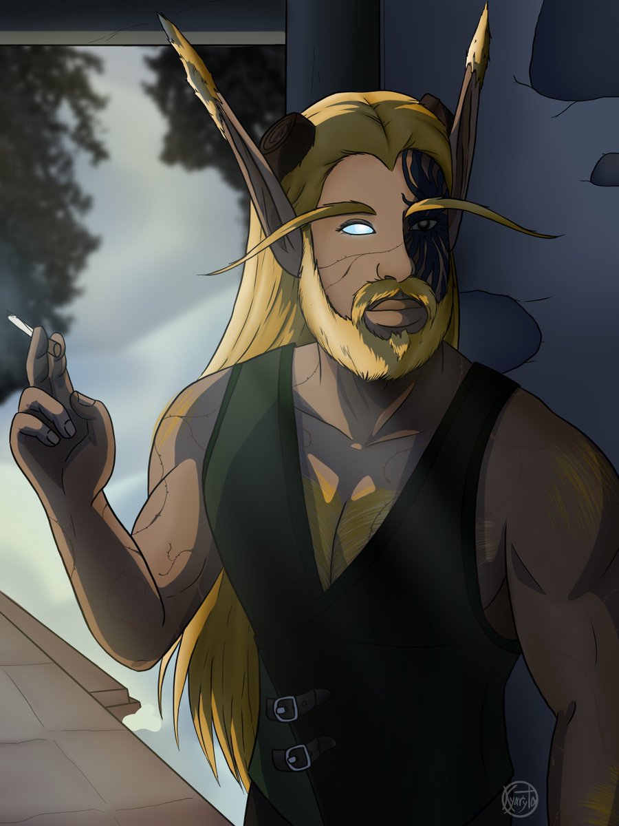 KyarytaArt's tweet photo. Shall we start working now...?
(Don't worry, the horns will grow back... Unfortunately)
#Warcraft #Drust #Oc #Elf https://t.co/rJN71vnvM3