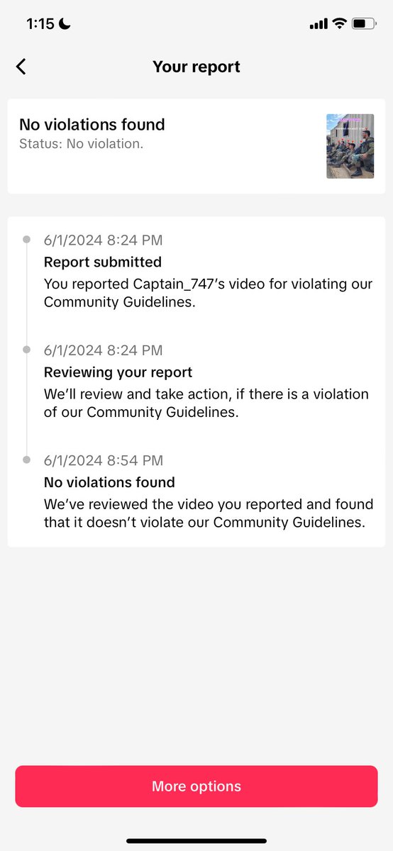 AbuseOnReddit's tweet photo. @TikTokSupport 

seriously? no violations found?

“all 6 to the oven”

“ALL to the OVEN”

seriously? https://t.co/ws0XotTzfB