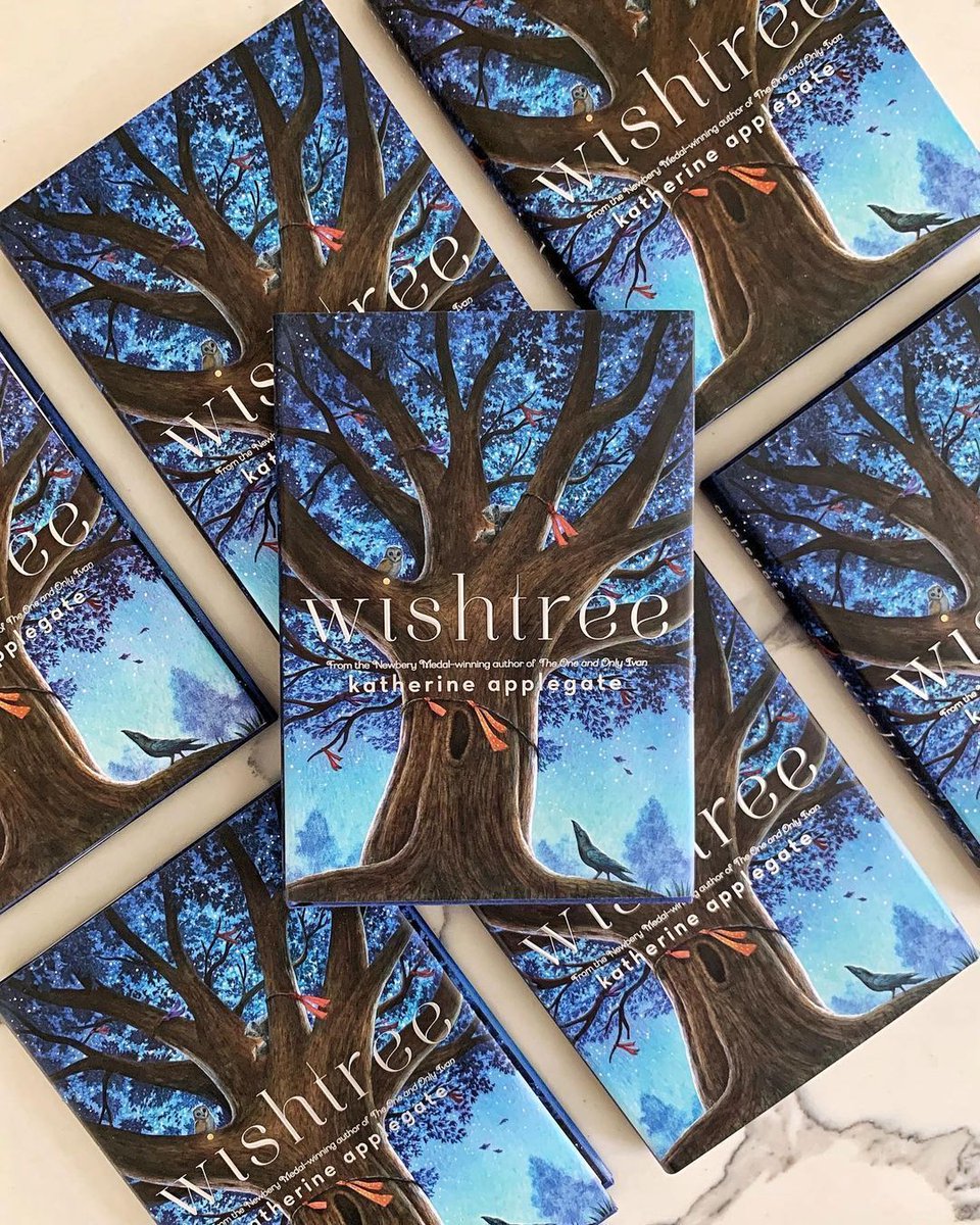 kaaauthor's tweet image. &quot;Trees can’t tell jokes. But we can certainly tell stories. And if all you hear is the whisper of leaves, don’t worry. Most trees are introverts at heart.&quot;
🦨🌳🍃
#wishtree @MacKidsBooks #mglit
