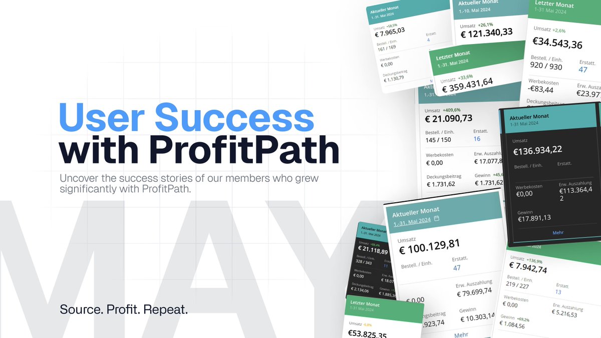 May was an outstanding month for our members, with many doubling their turnover and profit using ProfitPath! 😊📈

We are more than just a software; we're thriving community where members share invaluable insights and strategies to succeed.😜 

Enter us: buff.ly/3V8PhVp