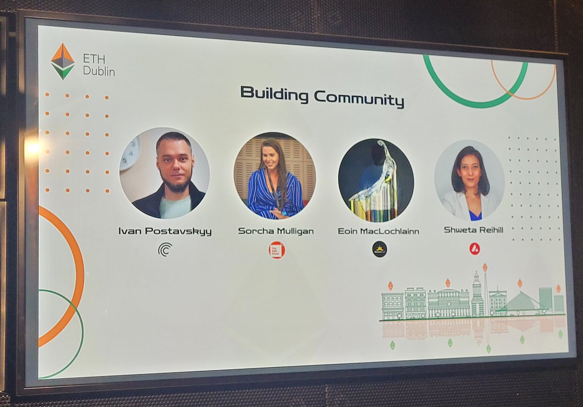 Shweta Reihill (@reihillshweta) on Twitter photo Community building panel at <a href="/EthIreland/">ETHDublin 2025</a>
Speakers
📍Sorcha Mulligan, SME Chain
📍Ivan Postavskyy <a href="/centrifuge/">Centrifuge</a>
📍Eoin M <a href="/BananaCorpXYZ/">BananaCorp</a>
Tips:
🎯Wider net than crypto
🎯Engage constantly
🎯Co-mingle ecosystems
🎯Test BEFORE launch
🎯<a href="/X/">X</a> Interns
@rkemp93 <a href="/CaolnBreathnac1/">🇮🇪 Caolán Breathnach</a> <a href="/AvaxDAO_/">Avalanche</a> Community building panel at <a href="/EthIreland/">ETHDublin 2025</a>
Speakers
📍Sorcha Mulligan, SME Chain
📍Ivan Postavskyy <a href="/centrifuge/">Centrifuge</a>
📍Eoin M <a href="/BananaCorpXYZ/">BananaCorp</a>
Tips:
🎯Wider net than crypto
🎯Engage constantly
🎯Co-mingle ecosystems
🎯Test BEFORE launch
🎯<a href="/X/">X</a> Interns
@rkemp93 <a href="/CaolnBreathnac1/">🇮🇪 Caolán Breathnach</a> <a href="/AvaxDAO_/">Avalanche</a>