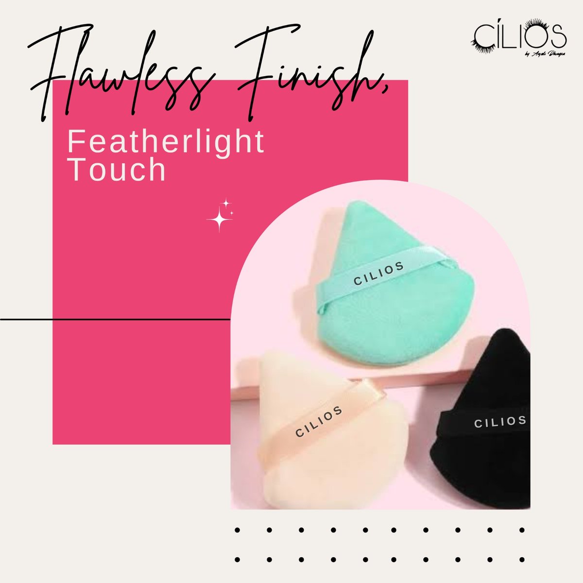 CiliosOfficial's tweet image. Achieve flawless, airbrushed perfection with Cilios Powder Pizza Puffs – your perfect makeup companion! Available in 7 stunning colors, each puff is crafted with precision to elevate your beauty game. 
 #BeautyElevated #CiliosPerfection #MakeupTool  #TrianglePuff #Cilios