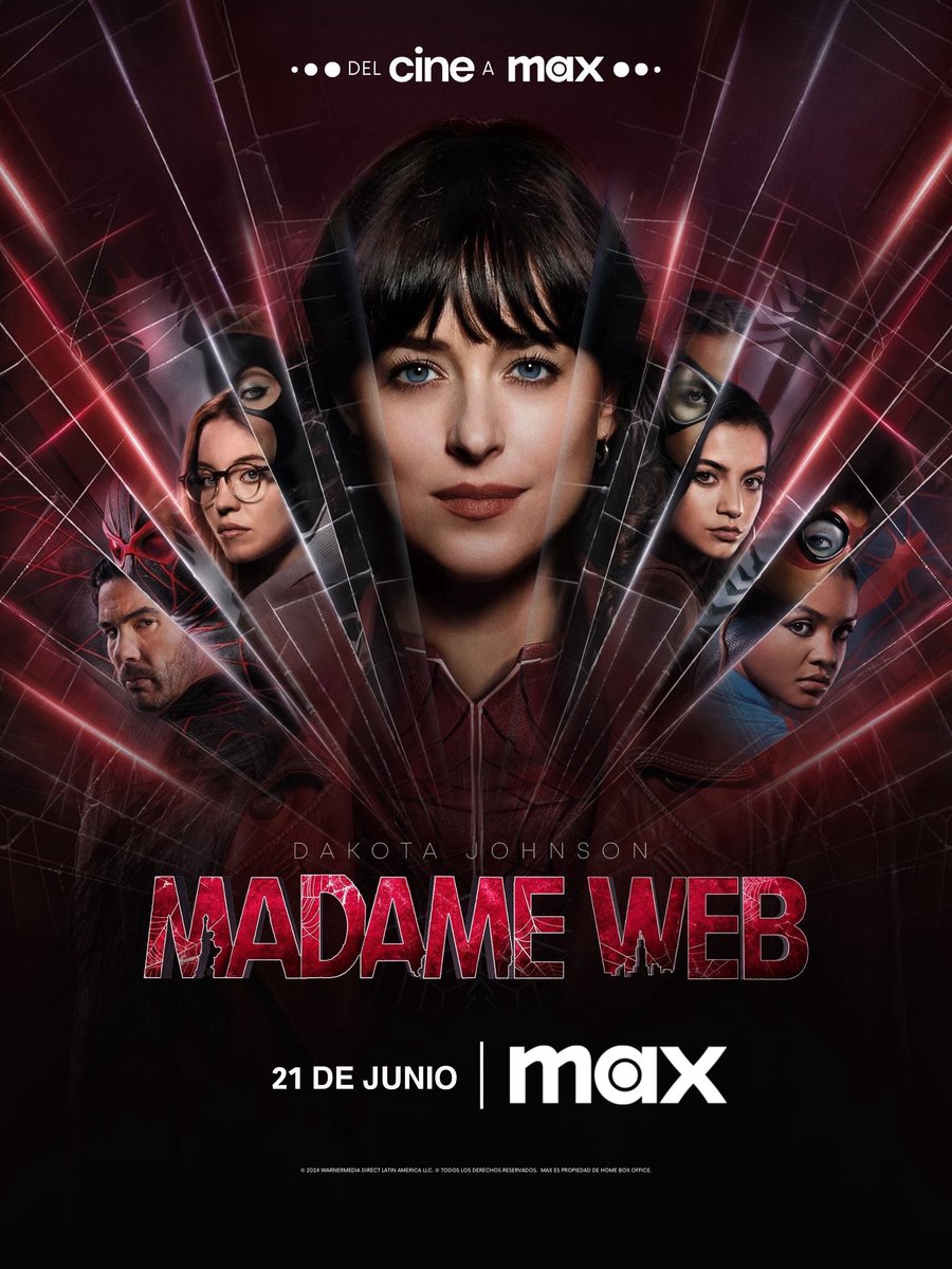 Su red lo conecta todo. 🕸️

Madame Web, disponible 21 de junio, solo en Max.