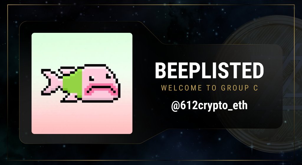 Congratulations <a href="/612crypto_eth/">🅧 612crypto.eth 🏴‍☠️ 🟡</a> 🎉

• Welcome to Group C of <a href="/BeepList/">Beep List</a> 🤖
<a href="/Botzcoin/">BOTZ</a> <a href="/BeepBoopBotz/">Beep Boop</a> $BOTZ