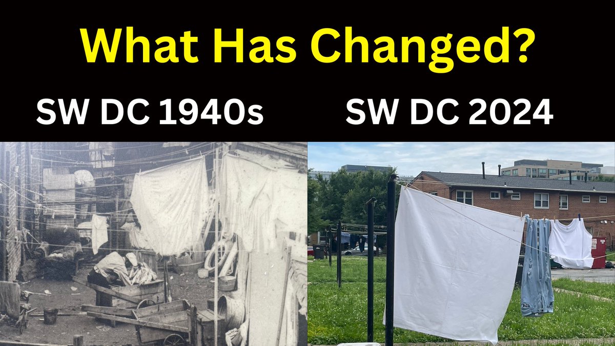 What has changed? I should not be seeing clotheslines amidst all of DC's wealth. Then again, DC has gotten away with too much neglect and racism for far too long - apartheid adjacency 👉 southwestvoicedc.com/apartheid #SWDC @ChmnMendelson @BrianneKNadeau #washingtondc #DCtography