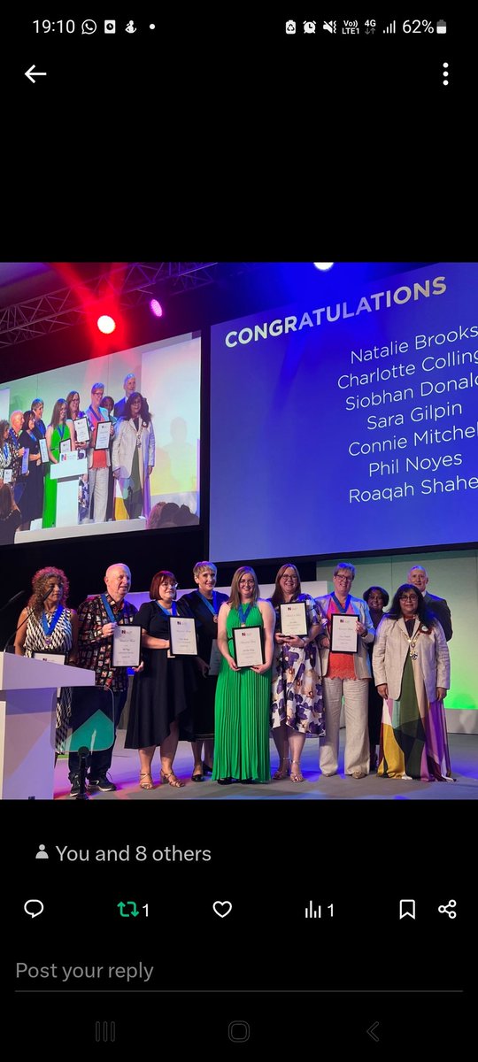 Delighted to be here in Wales to see our Board members <a href="/Siobhan4343/">Siobhan Donald</a> and <a href="/ConnieMitc55743/">Connie Mitchell</a> receive the RCN Award of Merit <a href="/RCN_NI/">RCN Northern Ireland</a>