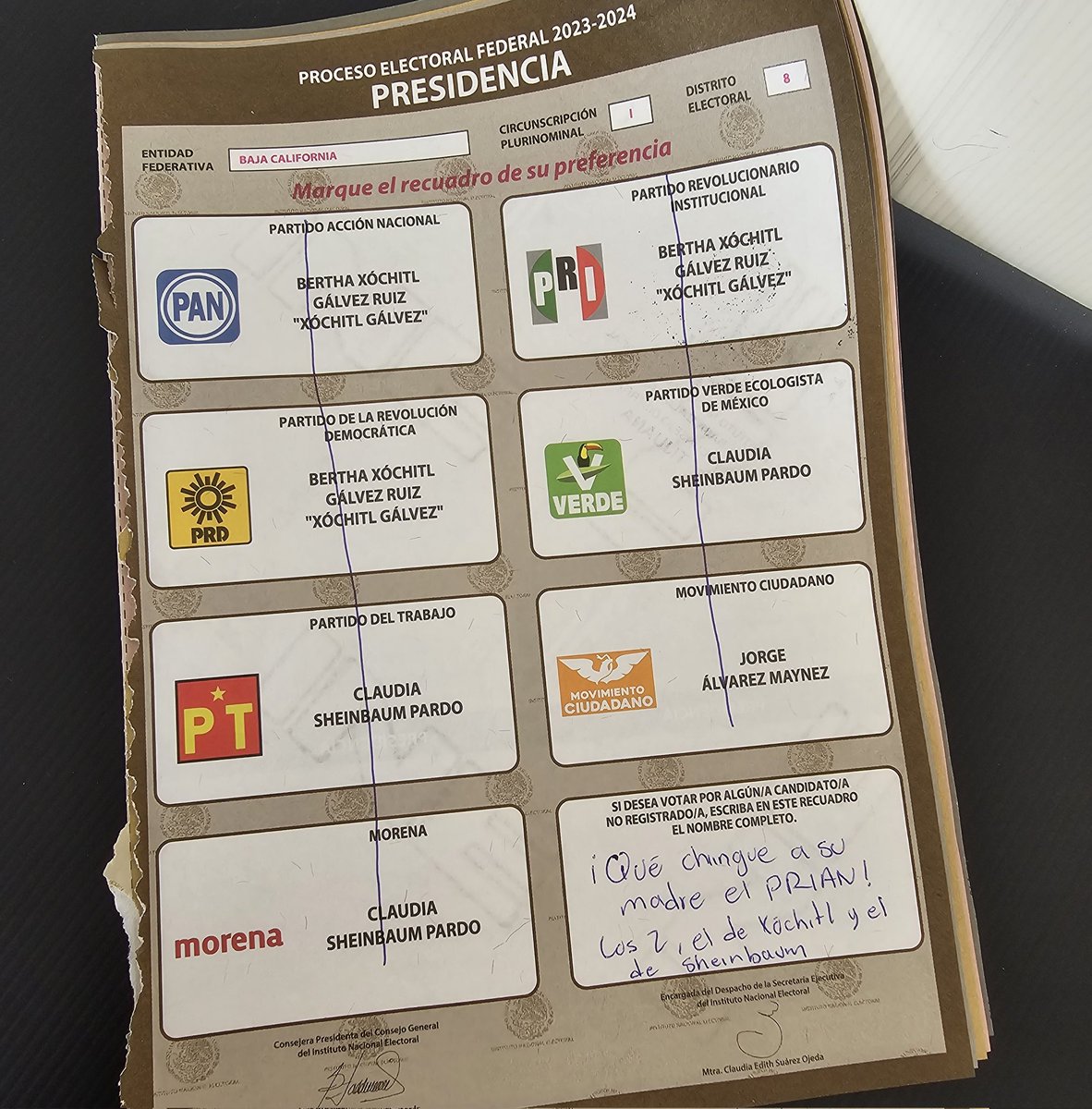 PumaChairo's tweet photo. Hace 6 años salí a votar con la esperanza de sacar al PRIAN para siempre, y aquellos en quienes confíe hoy me dicen que siempre no, que necesitamos a los PRIANistas para consolidar la transformación. Es por eso que hoy anule mi voto. Que chingue a su madre el PRIANMOR. https://t.co/vf4tlMF9uV