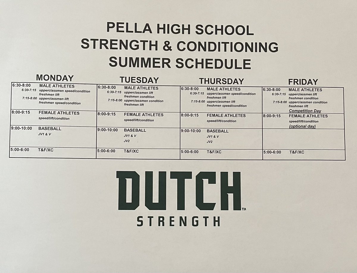 Summer Training Starts Tomorrow!!!!!

*We BEGIN warm-up at the time listed for your group.

*Make sure you have athletic apparel on (t-shirt, shorts/pants, and shoes-no dudes, crocs, slides, etc).

*MAKE SURE YOU HAVE A WATER BOTTLE 

*Meet on the practice field.