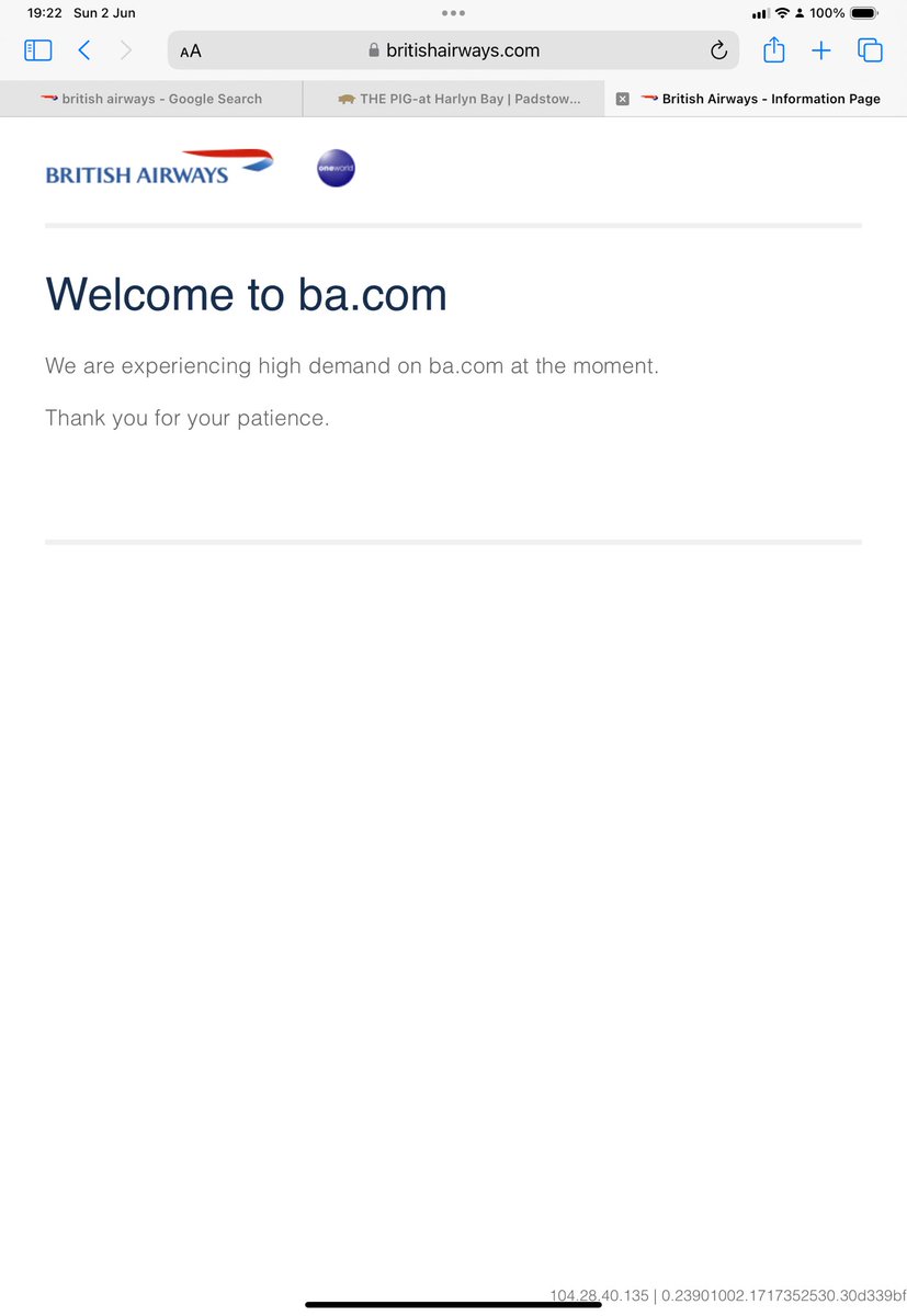 Biglugs1's tweet photo. @British_Airways @British_Airways Still happening. Impossible to look for flights or holidays. https://t.co/ECF0yYXrzx