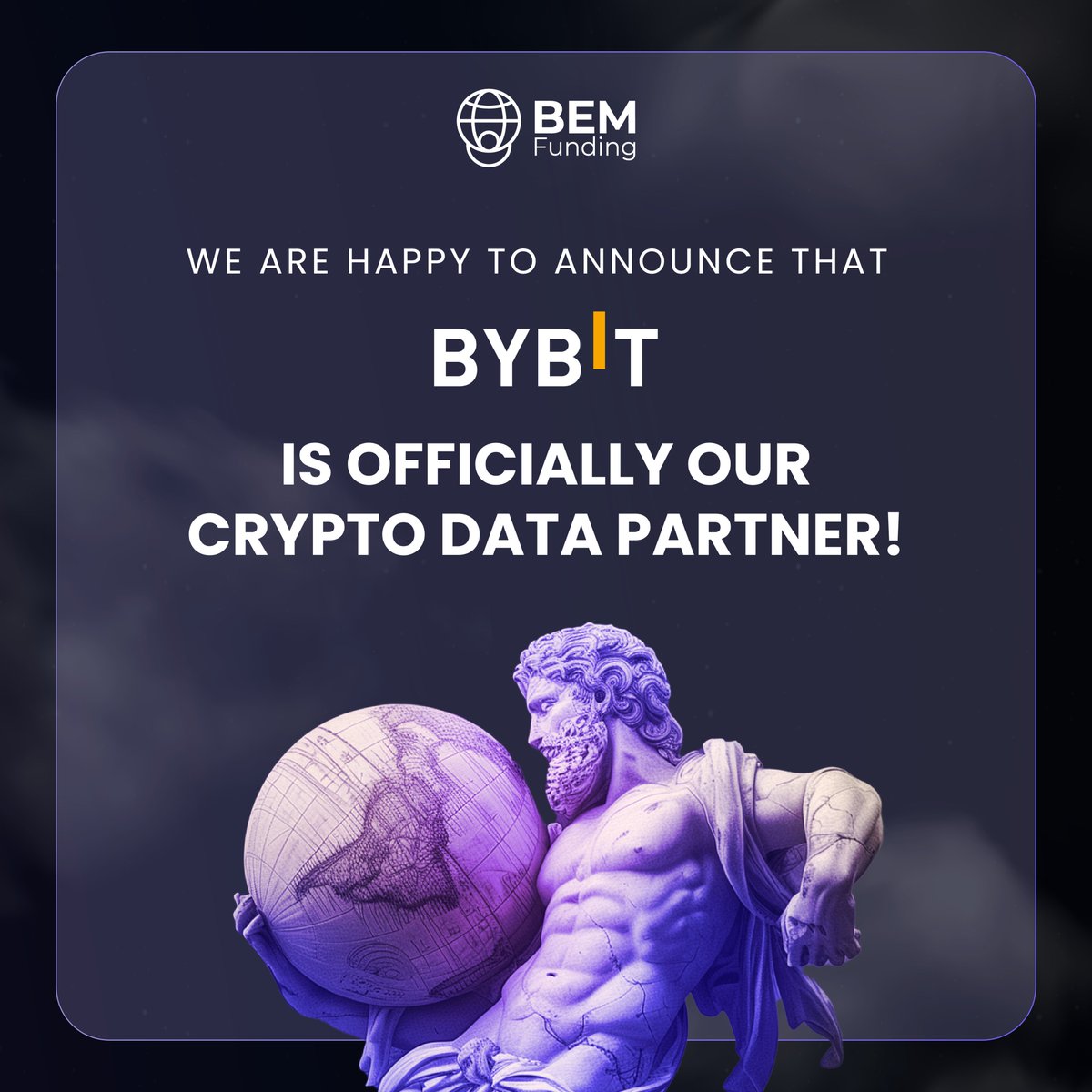 We are proud to announce @Bybit_Official as our data partner in the crypto  market. The biggest problem for traders in the prop firm industry is spread  manipulation and price discrepancies between brokers.