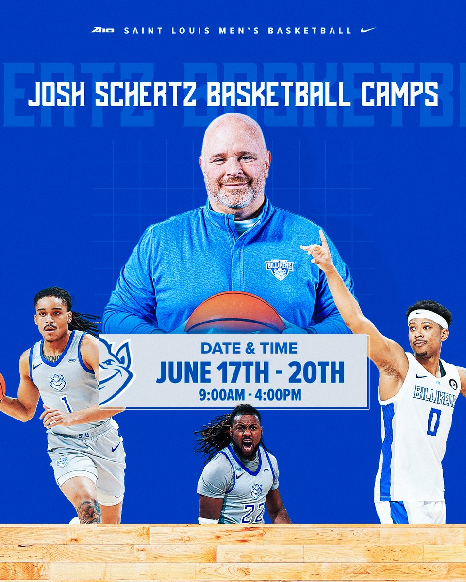 Josh Schertz Basketball Camps! 🏀☀️

Join us this month for the opportunity to improve your skills alongside current Saint Louis players and staff members.

Register NOW: joshschertzbasketballcamps.com

#SLUBillikens