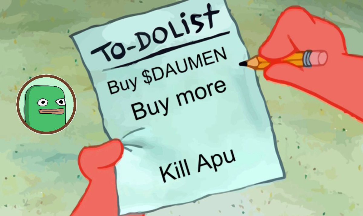 DaumenfroschERC's tweet photo. $DAUMEN  TO-DOLIST https://t.co/EpEllYta8r