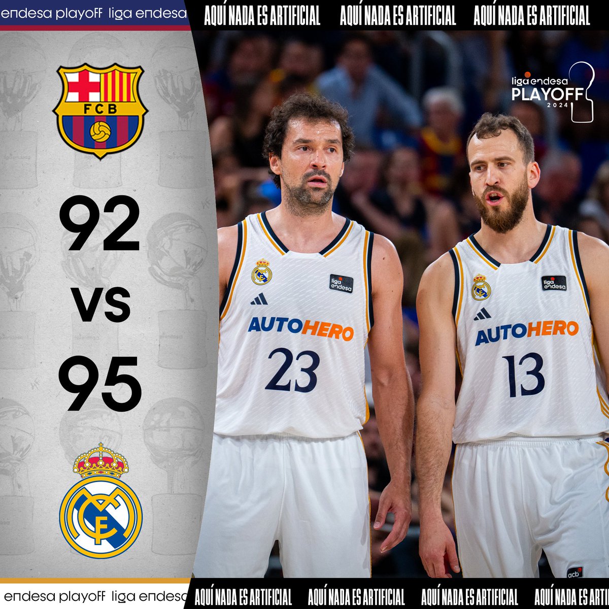 ACBCOM's tweet image. El Real Madrid se mete en la FINAL del #PlayoffLigaEndesa tras colocar el 3-0 ante el Barça. 

9⃣2⃣ @FCBbasket
9⃣5⃣ @RMBaloncesto

#ListosParaRomperla