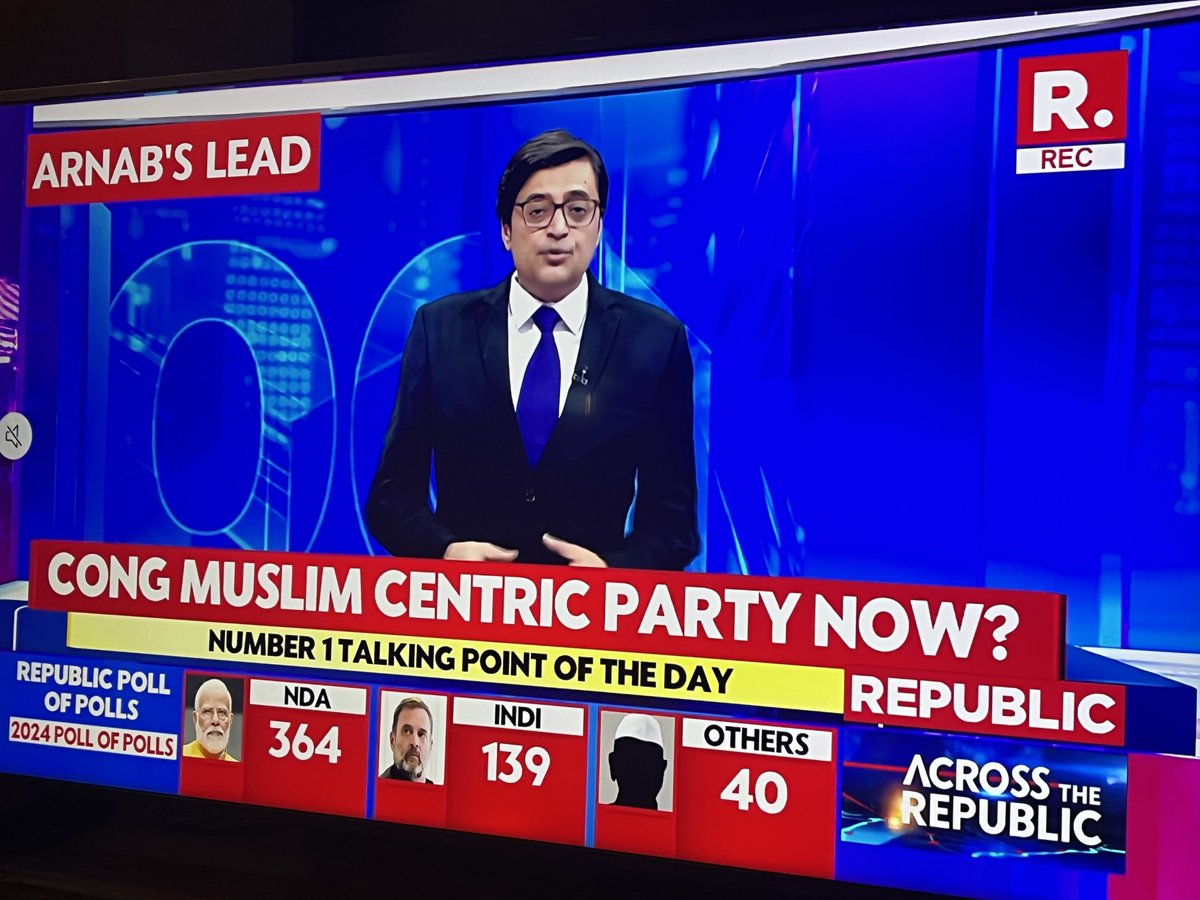 I don’t understand how anyone can “allege” that the congress party is becoming a muslim party - (i am not getting into whether it is or it is not) if the muslims are a minority- how it can ever get a majority? #battlefor2024 #exitpolls
