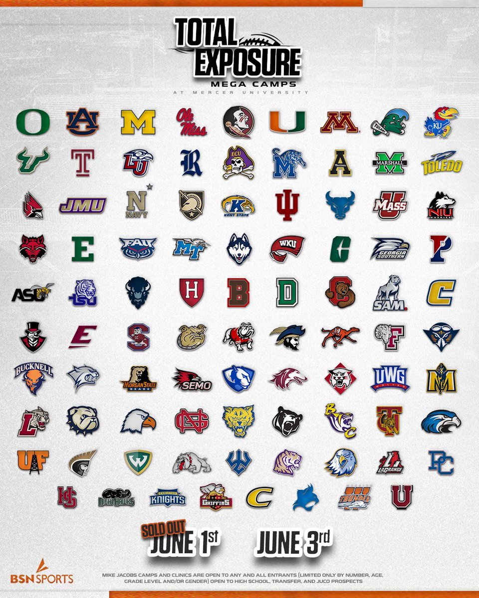 I will be at Mercer University tomorrow for the total exposure! <a href="/Coach_Kennard42/">Kyle Kennard</a> 
<a href="/MercerFootball/">Mercer Football</a> 
<a href="/1daylenbrown/">Daylen Brown</a> 
<a href="/LandonMartinQb1/">Landon Martin</a> 
<a href="/ClayHSFootball/">Clay High Football</a>