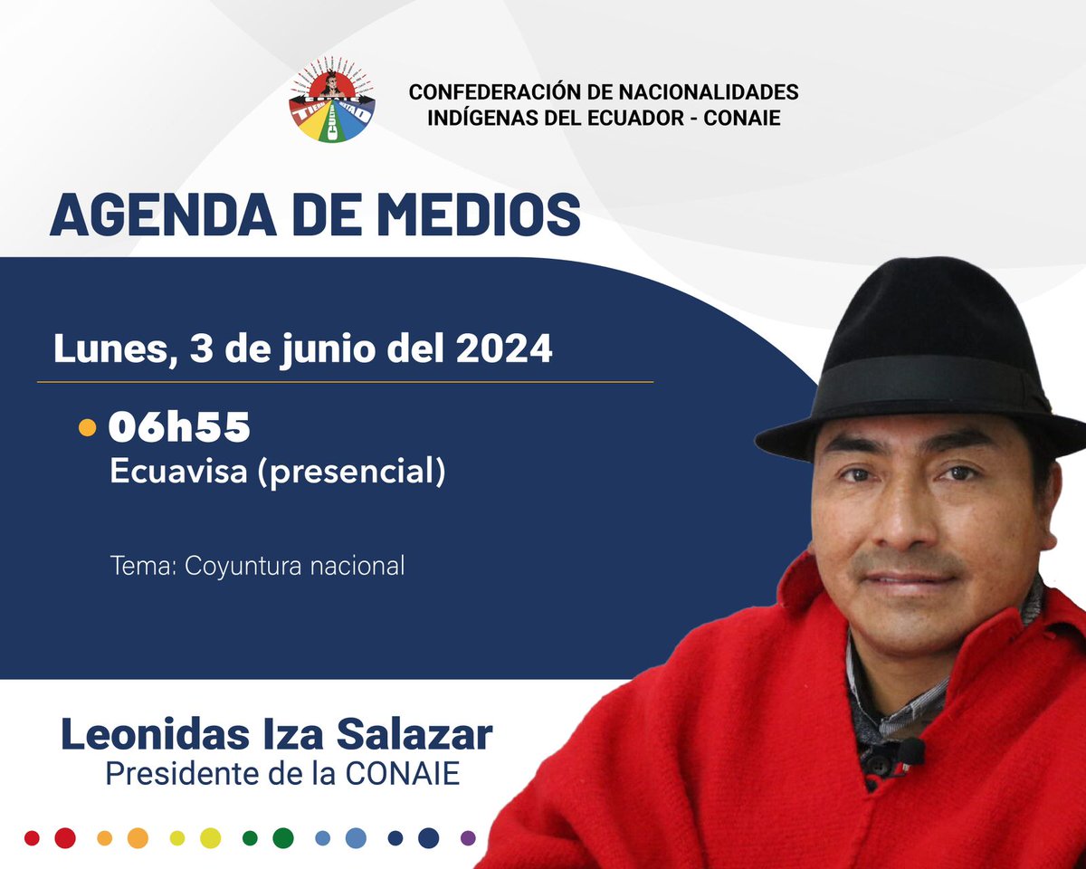 LeonidasIzaEc's tweet photo. El día de mañana estaremos compartiendo en Ecuavisa, en el programa Contacto Directo, sobre la coyuntura nacional.

Agradecemos por su sintonía 🤝🏾 https://t.co/yDiey1ltLm