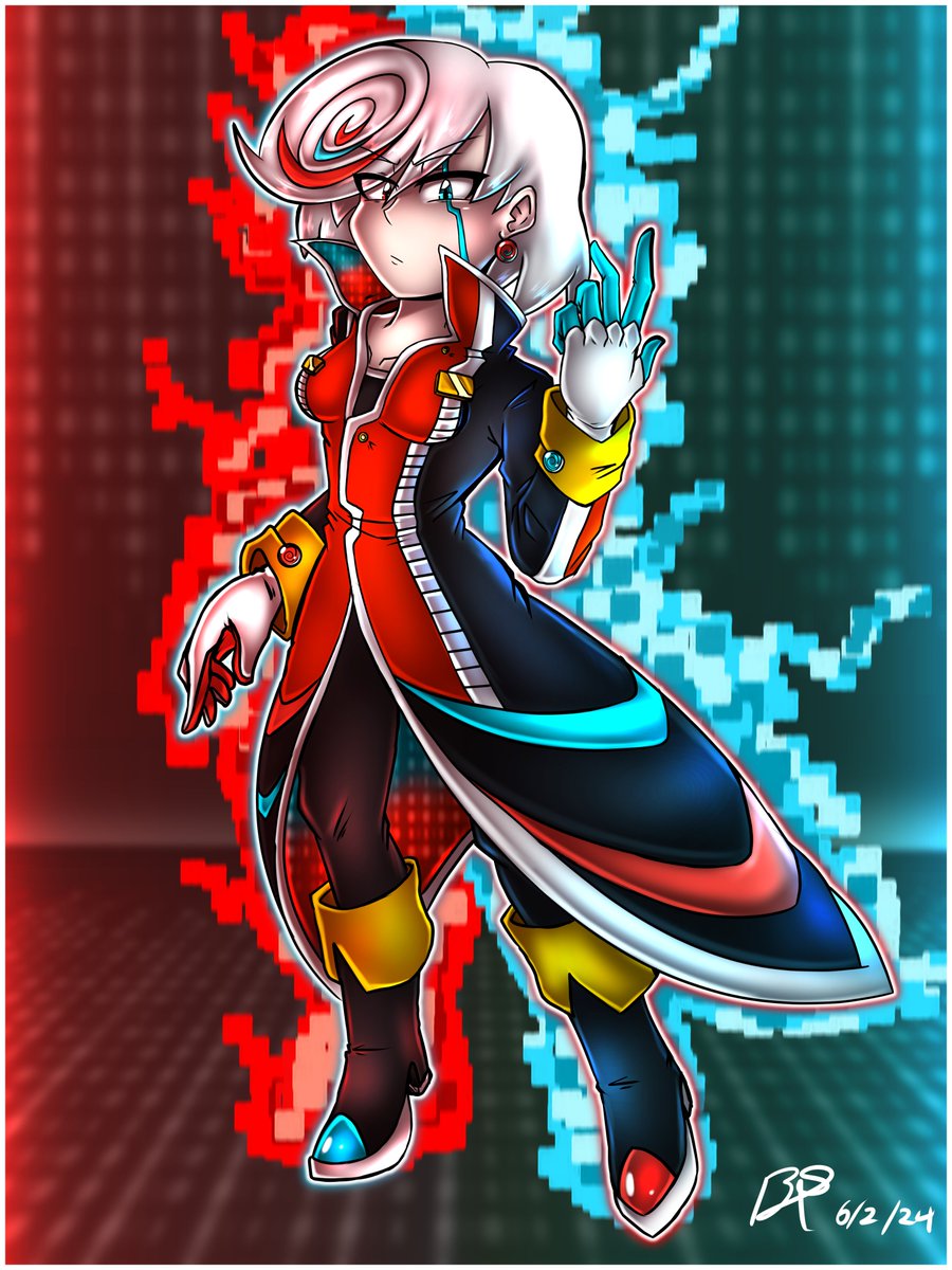 b1uewhirlwind's tweet image. Had this idea that popped in my head that I just had to make reality, may I present SAGE! This time all grown up like in her early 20&apos;s or so!
I gave her a bit of a duality of her red and blue energy with some lingering effects of her time as Supreme Sage! 
Princess of the Eggman…