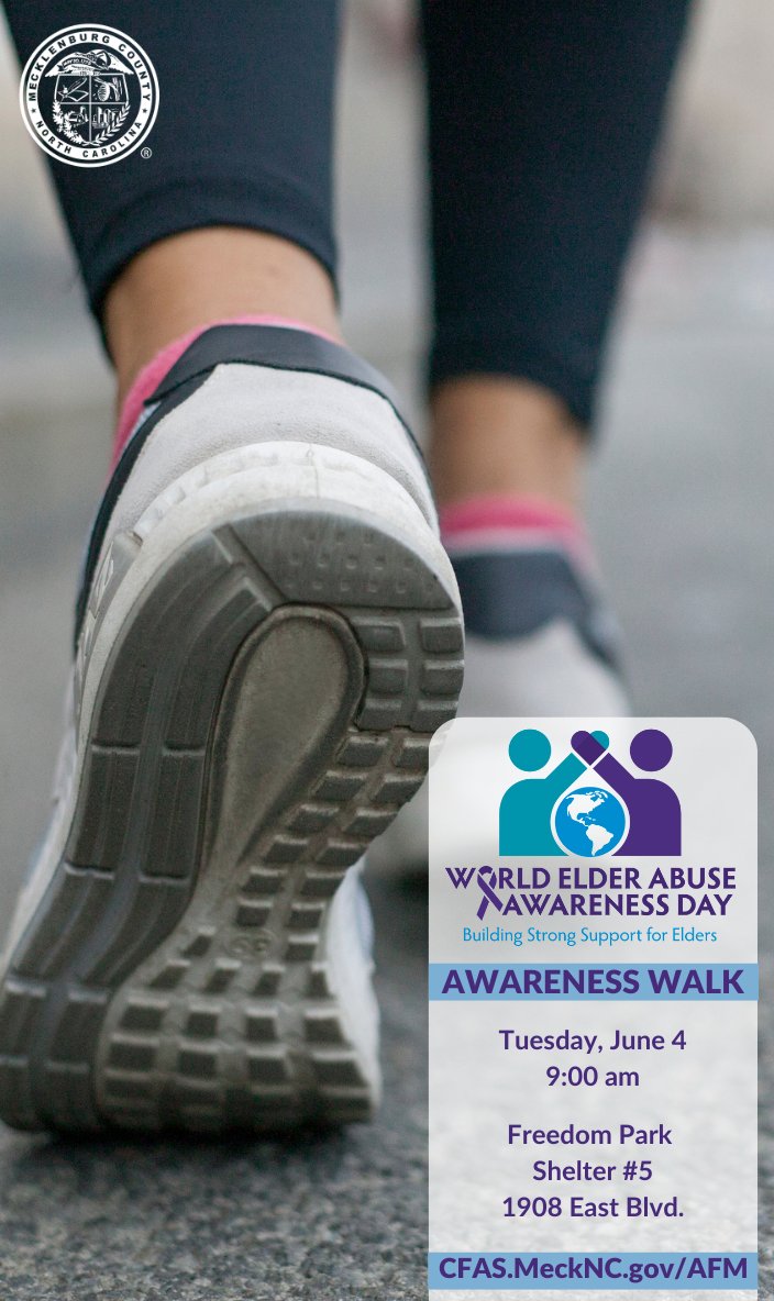 #ICYMI: Join us on Tuesday, June 4, at 9:00 a.m. at Freedom Park, Shelter #5, for the Annual #WalkforWEAAD and help raise awareness against elder abuse, neglect &amp; exploitation. Walk w/ us to build strong support for elders.