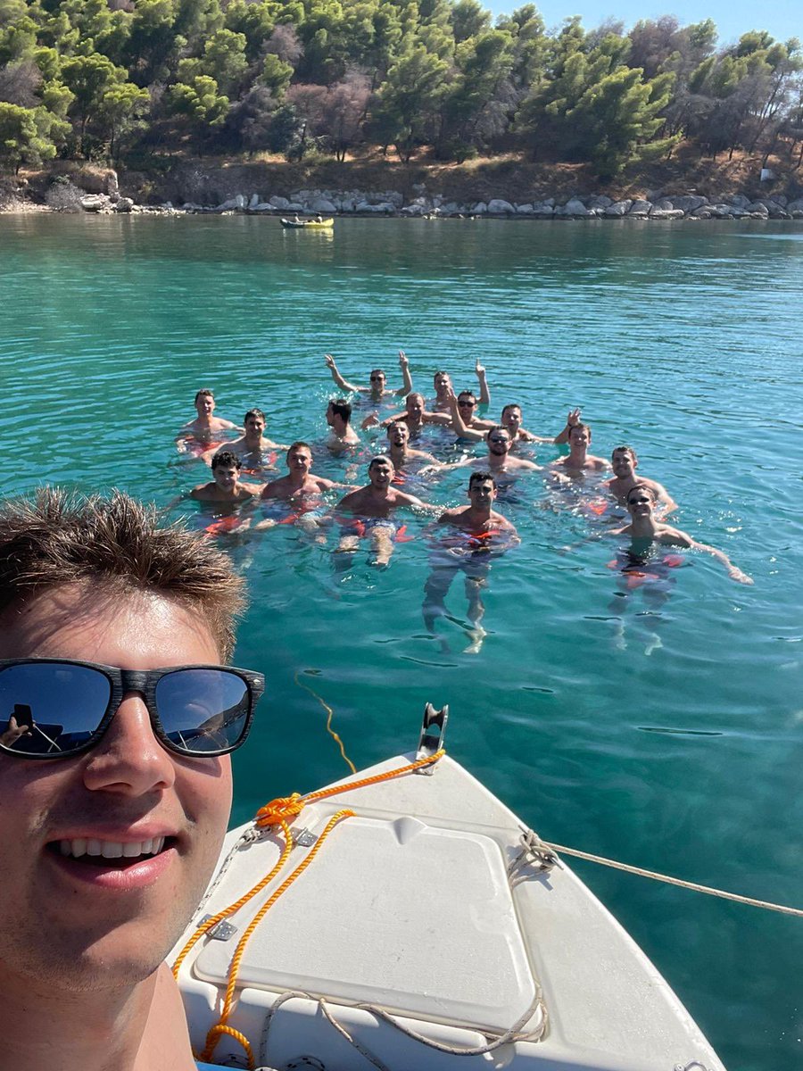 HobartLacrosse's tweet photo. Day 3: ➡️ The Statesmen traveled to Tolo, Greece! Stopped at the Corinth Canal on the way! We were able to have some down time, explore the town &amp; swam in the Mediterranean! Day 4: ➡️ We traveled by bus to Ermioni then hopped on a water taxi that took us to the island, Hydra! https://t.co/dXts1yYijZ