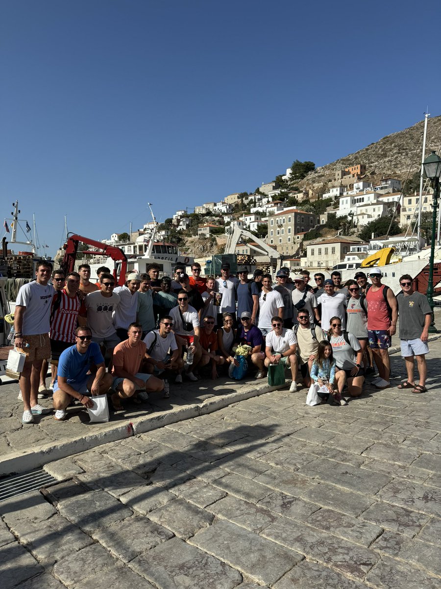HobartLacrosse's tweet photo. Day 3: ➡️ The Statesmen traveled to Tolo, Greece! Stopped at the Corinth Canal on the way! We were able to have some down time, explore the town &amp; swam in the Mediterranean! Day 4: ➡️ We traveled by bus to Ermioni then hopped on a water taxi that took us to the island, Hydra! https://t.co/dXts1yYijZ