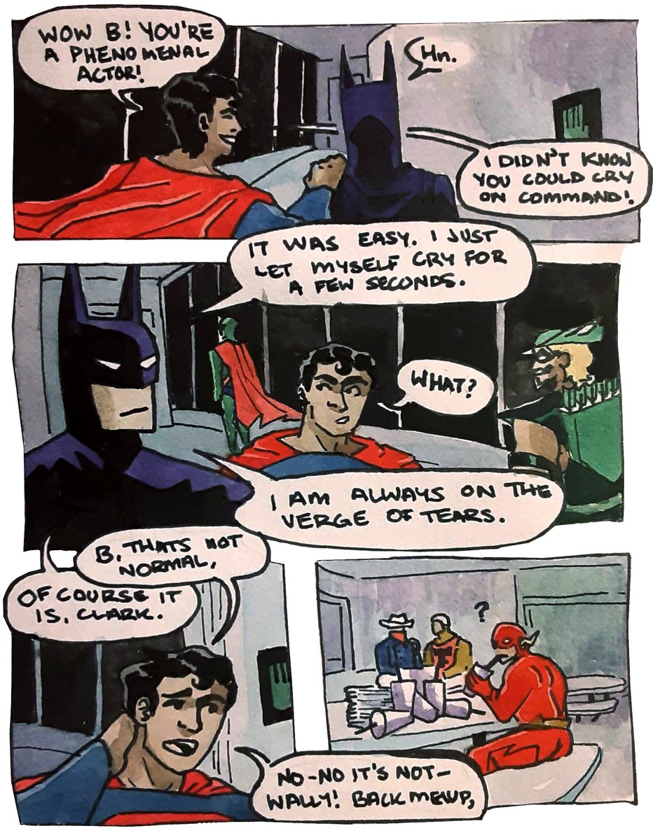 sasswonfp's tweet photo. This joke came to me in a fit of laughter - I posted this on tumblr a few years back #batman #dc #comic #superman #wallywest #flash https://t.co/bLjoC6uqq6