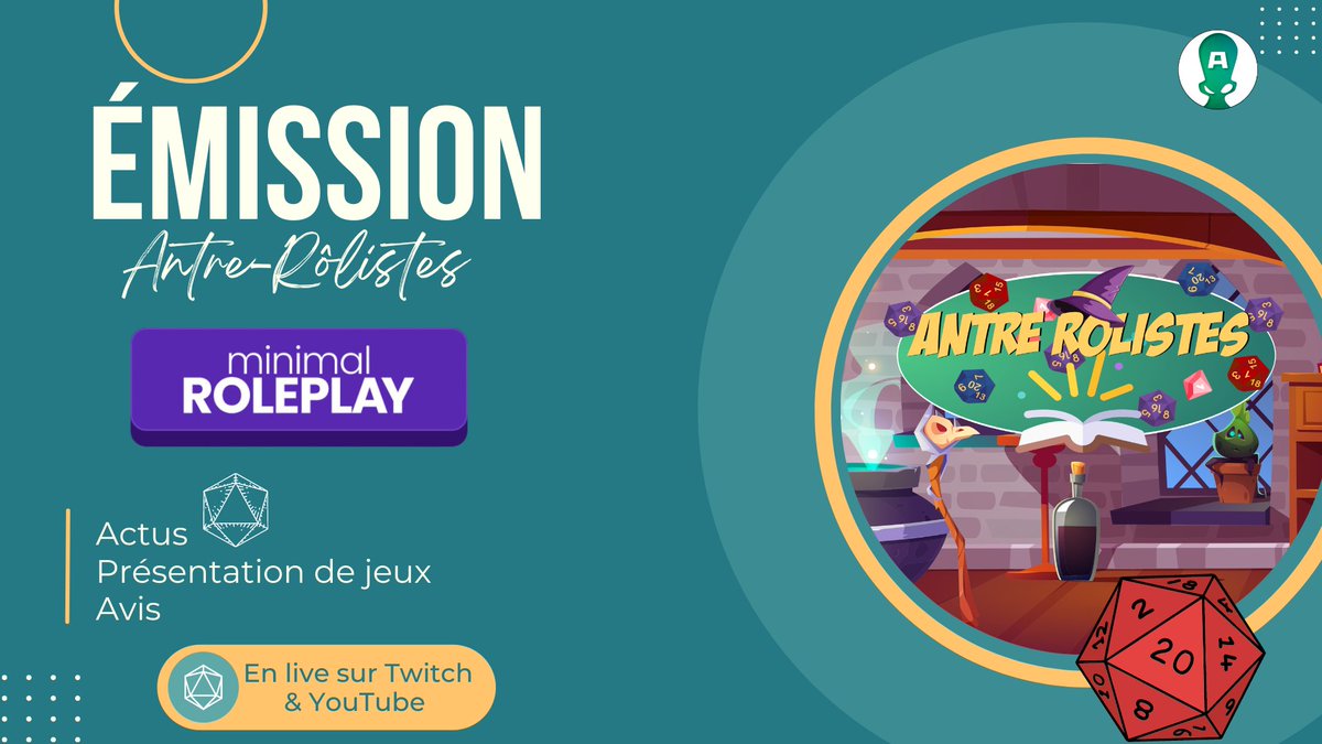 AntreJeuxStudio's tweet photo. Mardi soir on reçoit @MinimalRoleplay sur la chaine ! La nouvelle Plateforme de Jeu de rôle textuel !
ça va être l'occasion de vous faire découvrir le jeu de rôle par texte !
Rendez-vous dès 21h sur Twitch : https://t.co/Ge9GDOIRMO
Et sur Youtube
#jeuderole #jdr #jdrtextuel https://t.co/ZOt3dPpedw