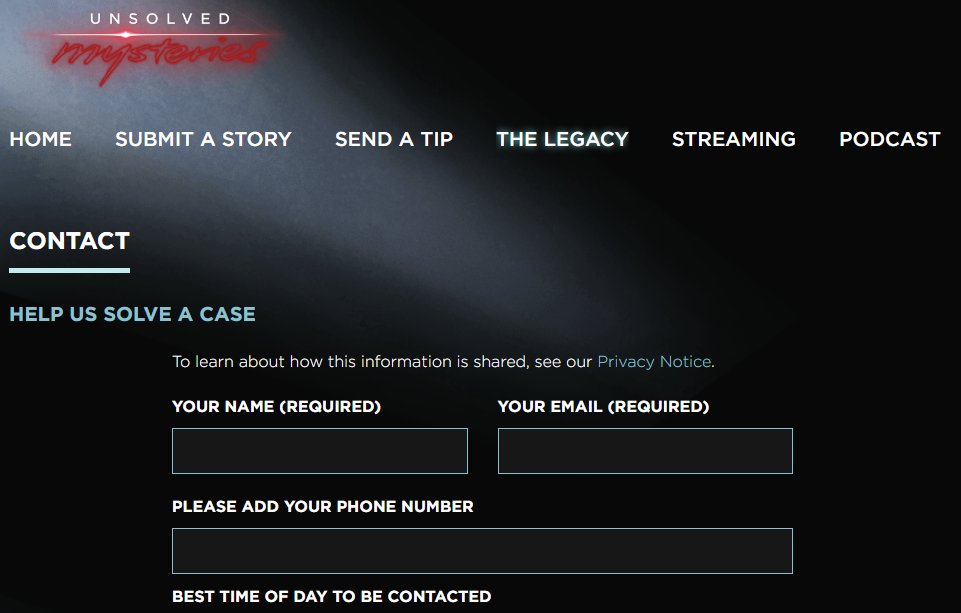 One difference between Unsolved Mysteries and Sightings. UM was toll free and you can still submit information on a case to this day. Sightings was 75 cents a minute and their number is probably a sexline now.