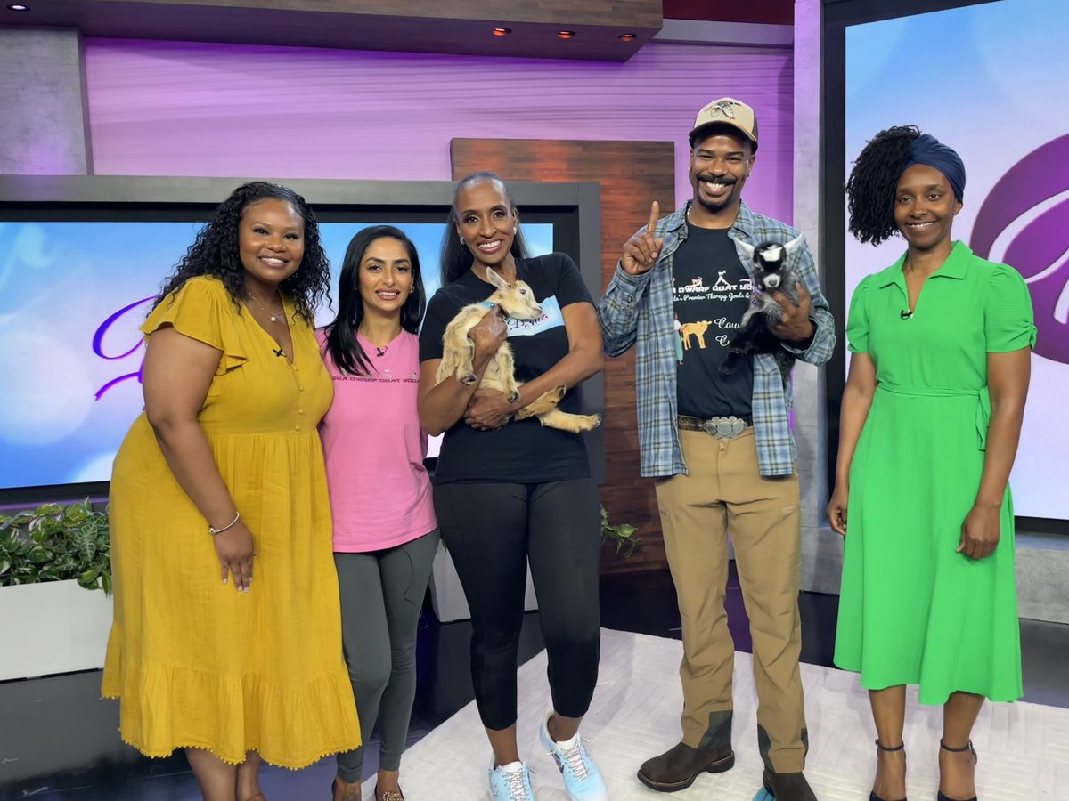 FOX5Atlanta's tweet photo. NEXT at 1 on an all-new @PortiaTVShow, a mental health advocate talks about how affirmations changed her mind set and life, and a therapist shares the techniques she uses with clients to shift their mindsets. Plus, how mini goats help to destress!
#ShiftingMindsets
#PortiaTVShow https://t.co/b6KayqOnVa
