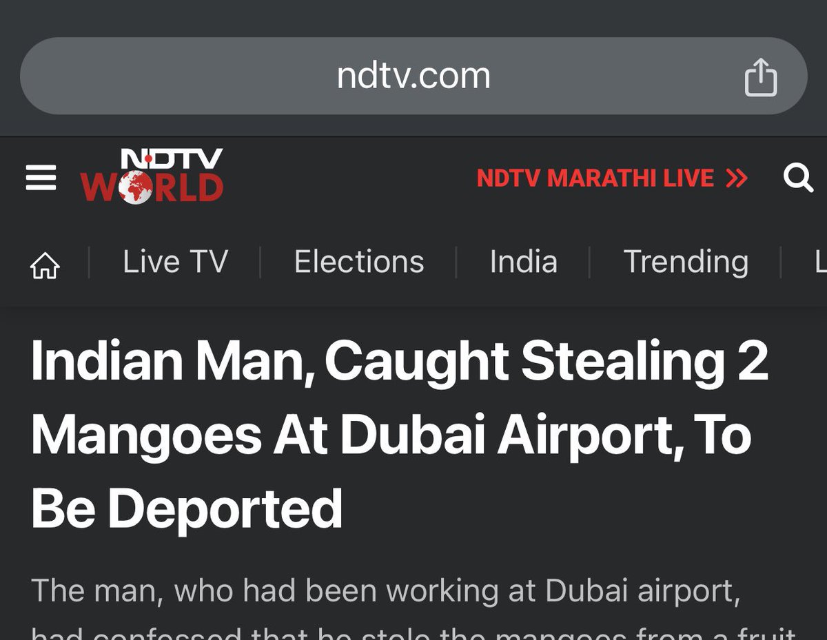 Imagine getting deported from Dubai for stealing 2 mangoes 😭