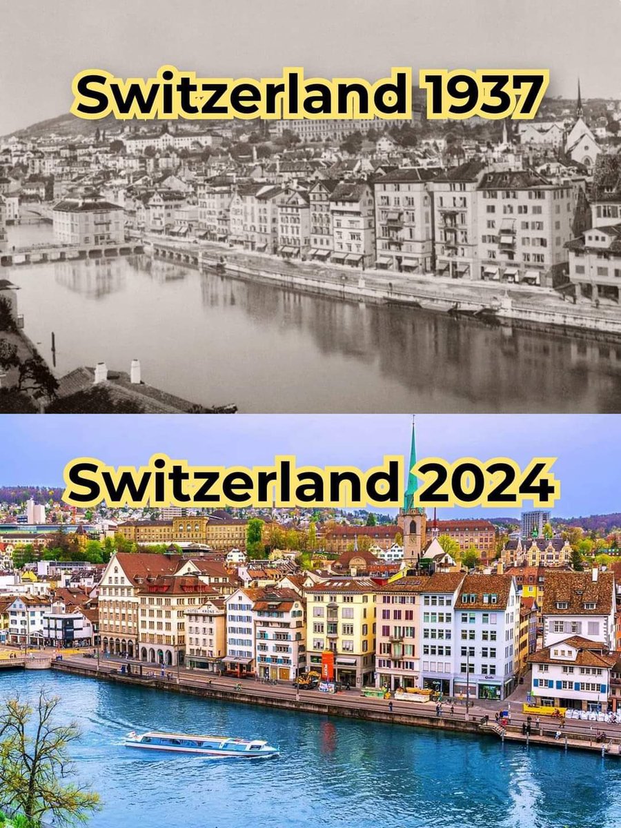 Zurich, İsviçre 

87 yıl arayla önceki ve sonraki hali: