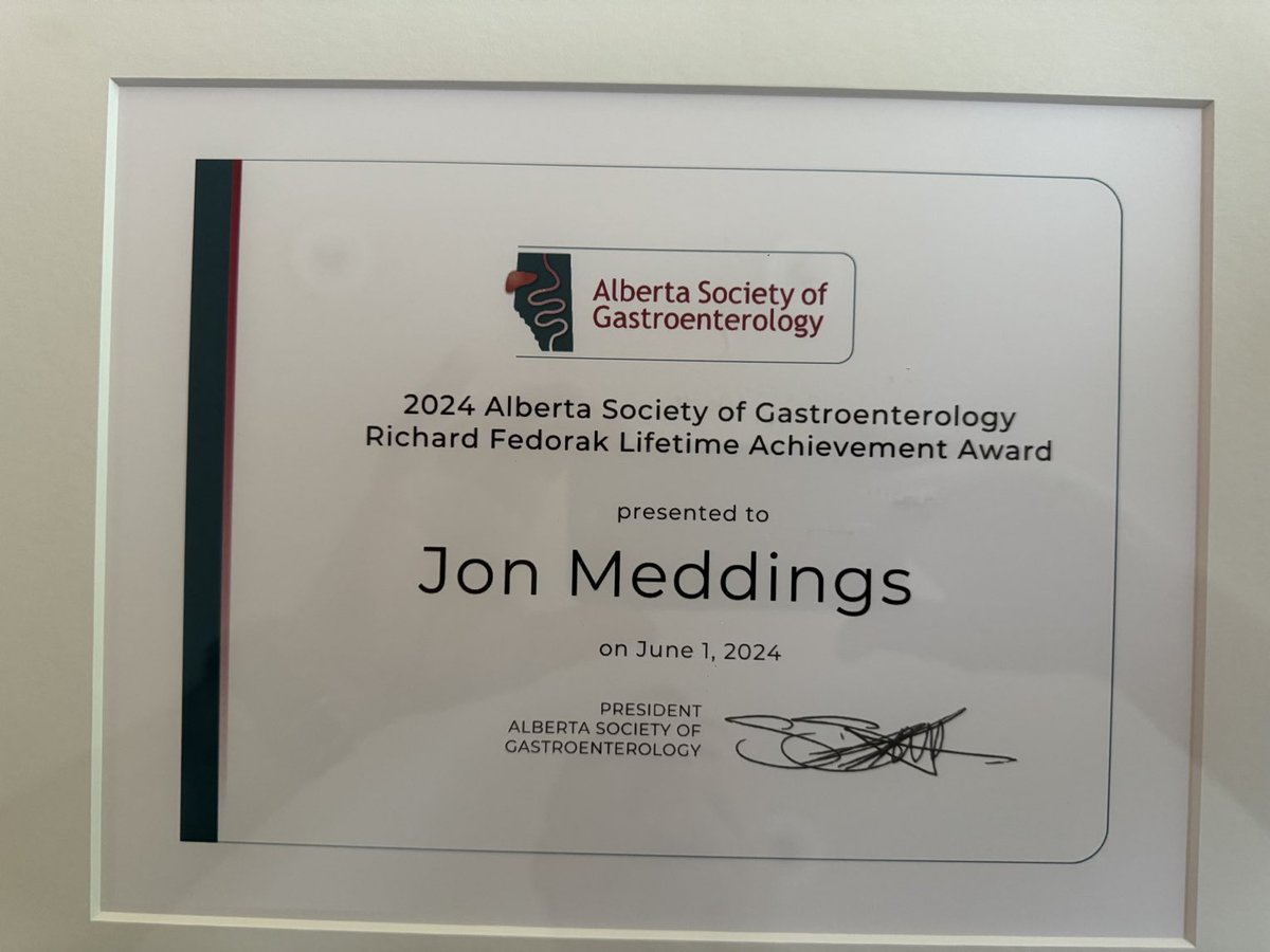 Personal news.  Just got back from a meeting in Banff. Was honored to receive an award. Particularly touched that it is in the name of Richard.  A very close friend and someone I miss almost daily - still.