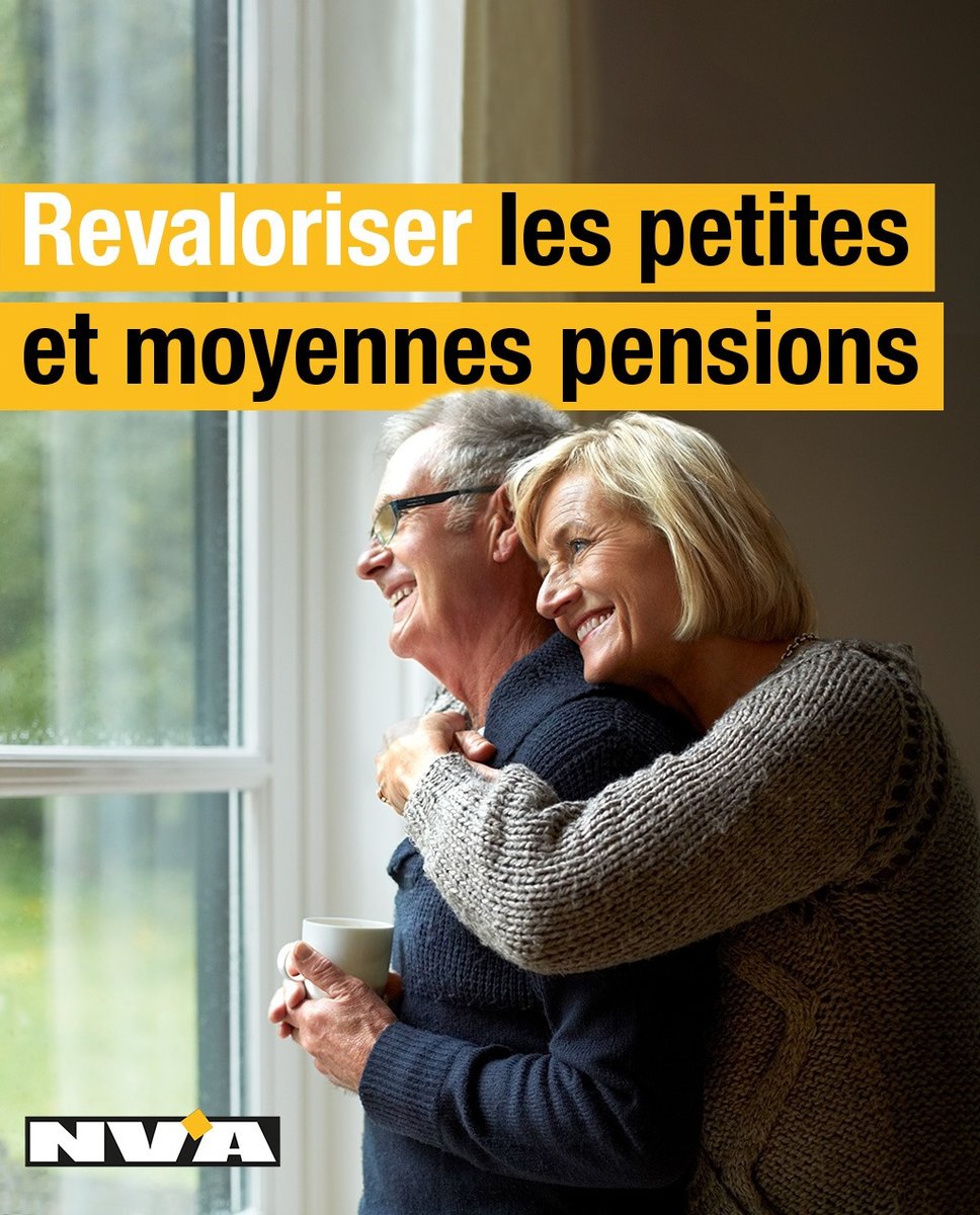 DGodefridi's tweet photo. La N-VA souhaite une revalorisation des petites et moyennes pensions.

Ceux qui ont travaillé et contribué pendant des années à la sécurité sociale devraient pouvoir profiter de la sérénité d’une pension bien méritée ainsi que de bons soins de santé.

La N-VA souhaite mettre en avant des mesures ciblées pour améliorer le budget de notre sécurité sociale au niveau des pensions et des soins de santé :

1) Il est primordial d’augmenter le nombre de travailleurs. Les politiques sociales doivent être plus équitables. Nous y arriverons en limitant, notamment, les allocations de chômage dans le temps.

2) Nous pourrons augmenter les pensions parce que nous maitriserons le budget. Nous n’accepterons plus de financer des allocations de chômage de longue durée. C’est actuellement un gouffre pour notre économie. Nous préférons réallouer ce budget à nos aînés qui ont travaillé toute leur vie.

3) La N-VA souhaite diminuer la taxation des pensionnés qui souhaitent garder un pied dans le travail.

4) La N-VA souhaite continuer à investir dans la modernité de nos soins de santé. Dans notre programme, le budget alloué aux soins de santé continuera à croître en moyenne de 1 milliard d’euros par an.

Si vous souhaitez une sécurité sociale plus juste, une pension sereine et de bons de soins de santé, le 9 juin, votez N-VA en Wallonie.
