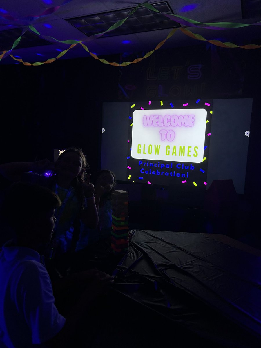 Glow Games for Principal’s Club Celebration! Thank you <a href="/CESCorkyBear/">Corkscrew Elementary</a> &amp; <a href="/CESlovesbooks/">CES Media Center</a> for putting together this wonderful celebration for our Bears!